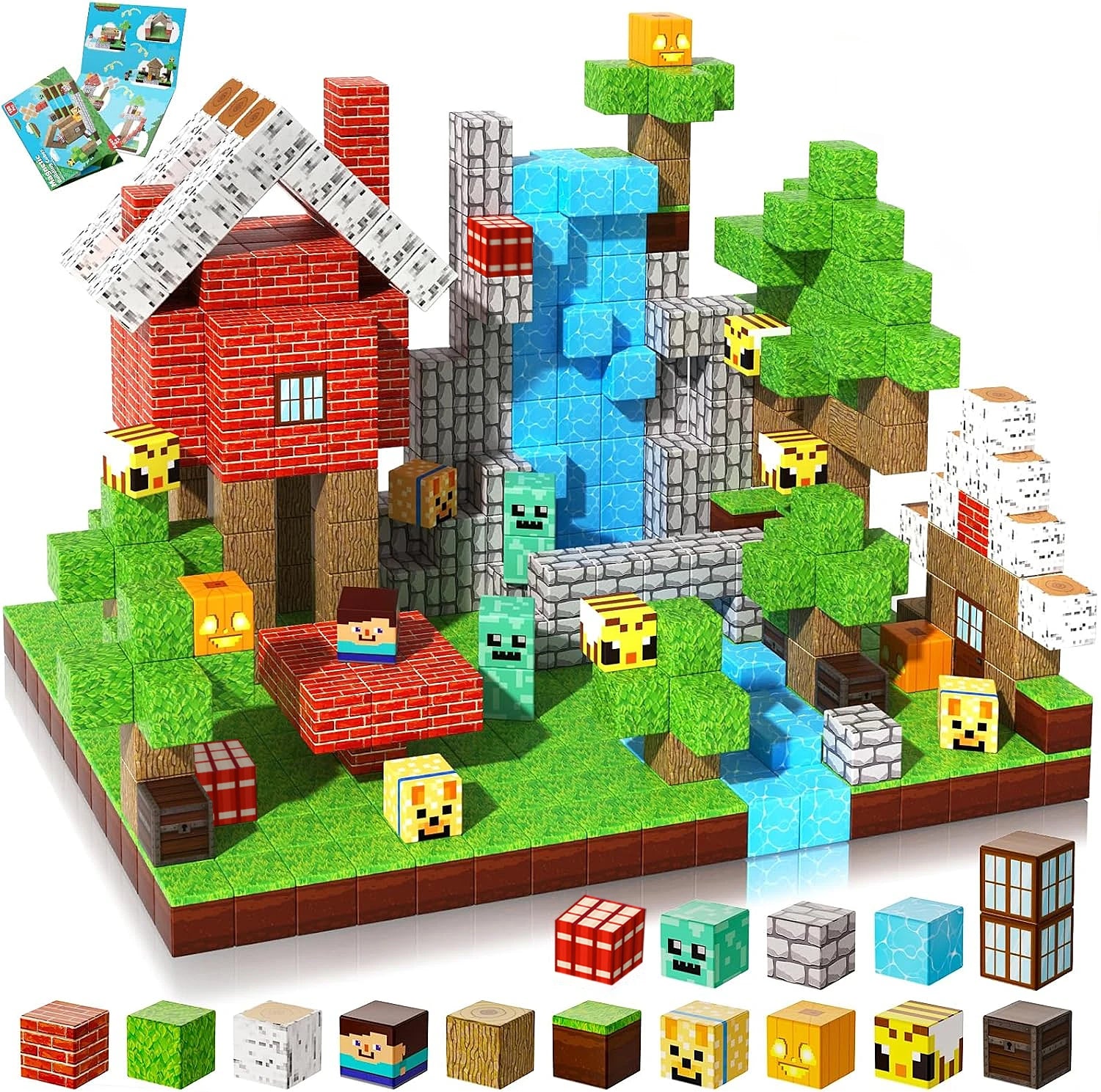 Magnetic Building Blocks Mine World Magnetic Forest House Brick Cube Toys Set STEM Sensory 2026 Best Gift for 3+ Boy Girl Kid